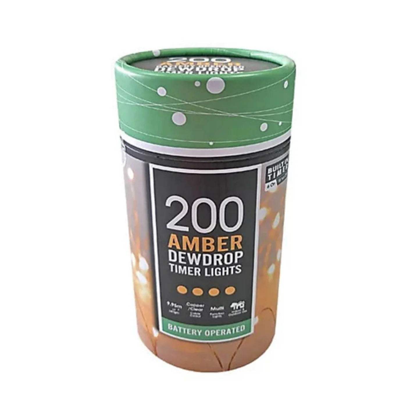 200 Battery Operated Timer Assorted Dewdrop Lights - Image 3