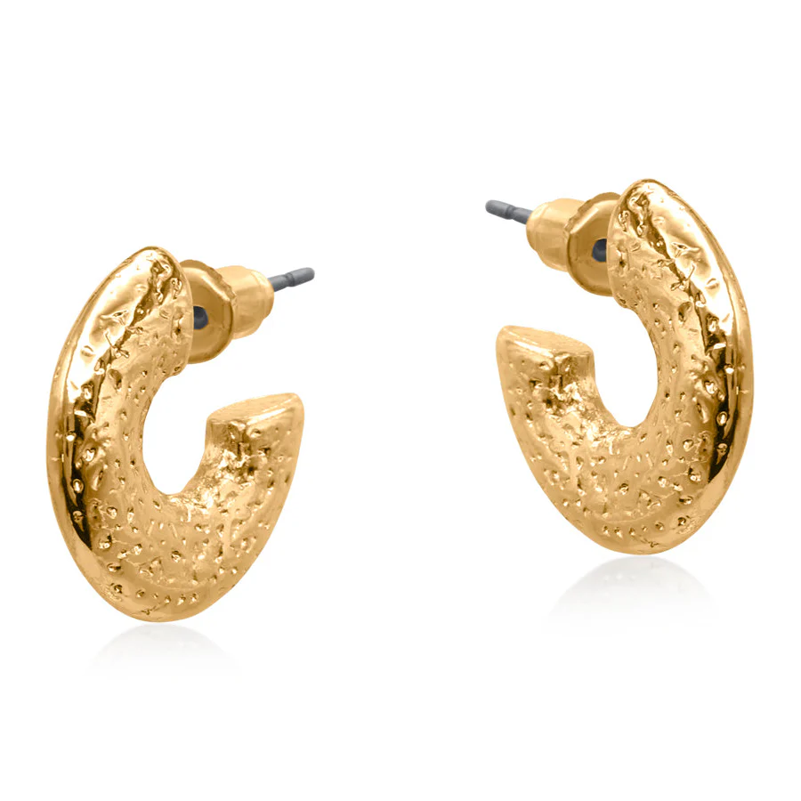 Bellas Texture Hoop Earrings - Image 2