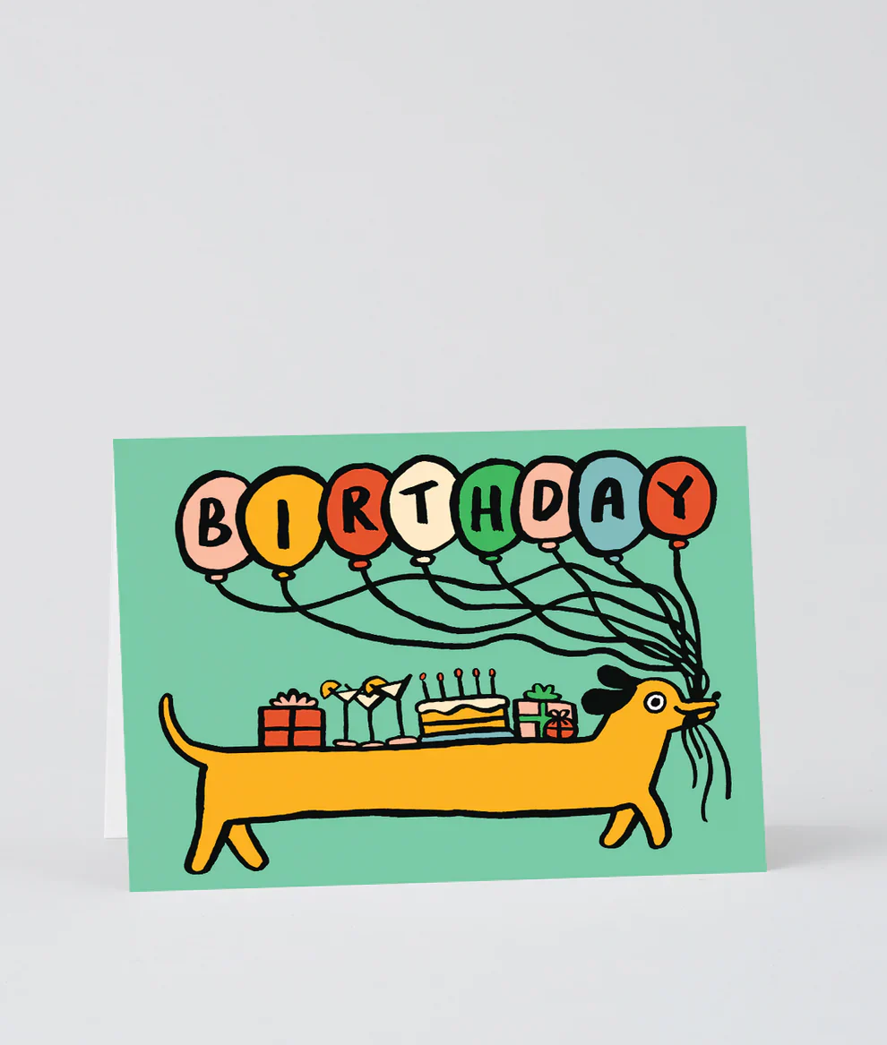 Birthday Sausage Dog Greetings Card