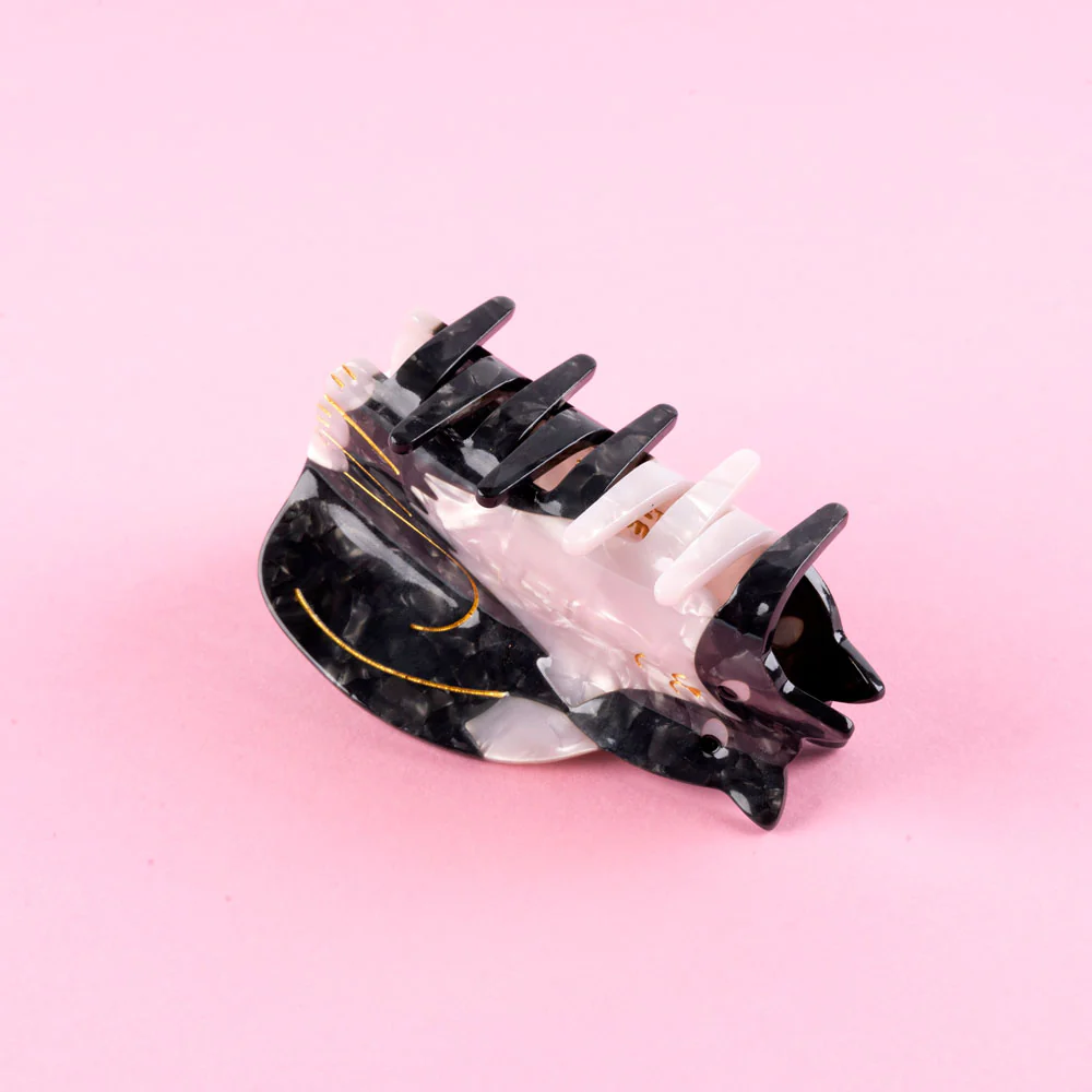 Black & White Cat Hair Claw Clip - Image 2