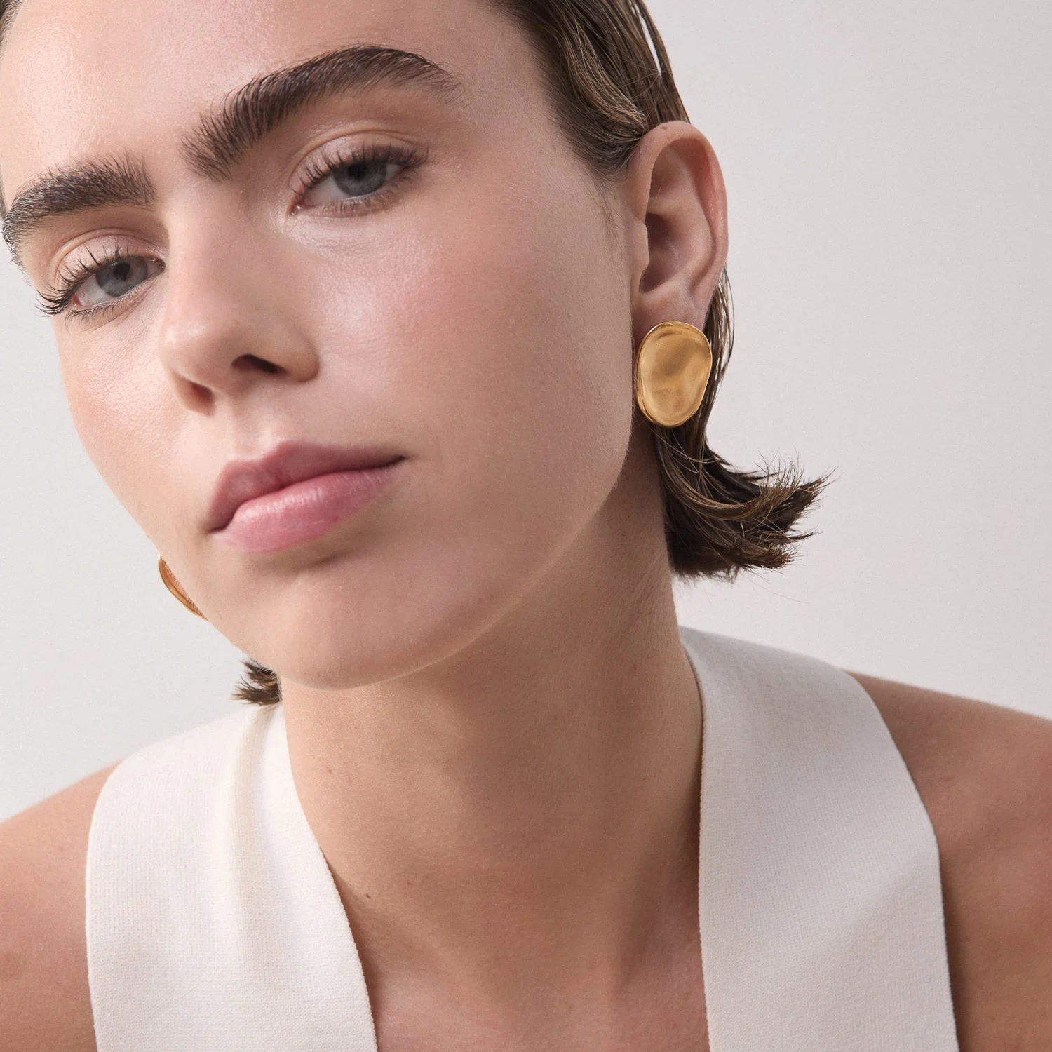 Cala Gold Large Earrings by Joidart - Image 3