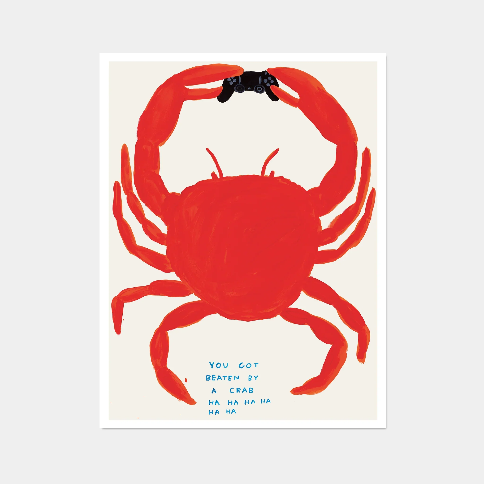 David Shrigley | You Got Beaten By A Crab Poster