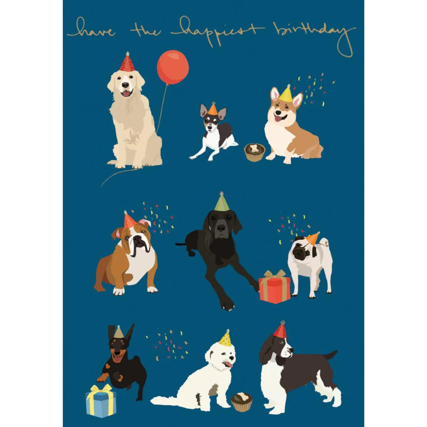 Dogs with Hats Birthday Card