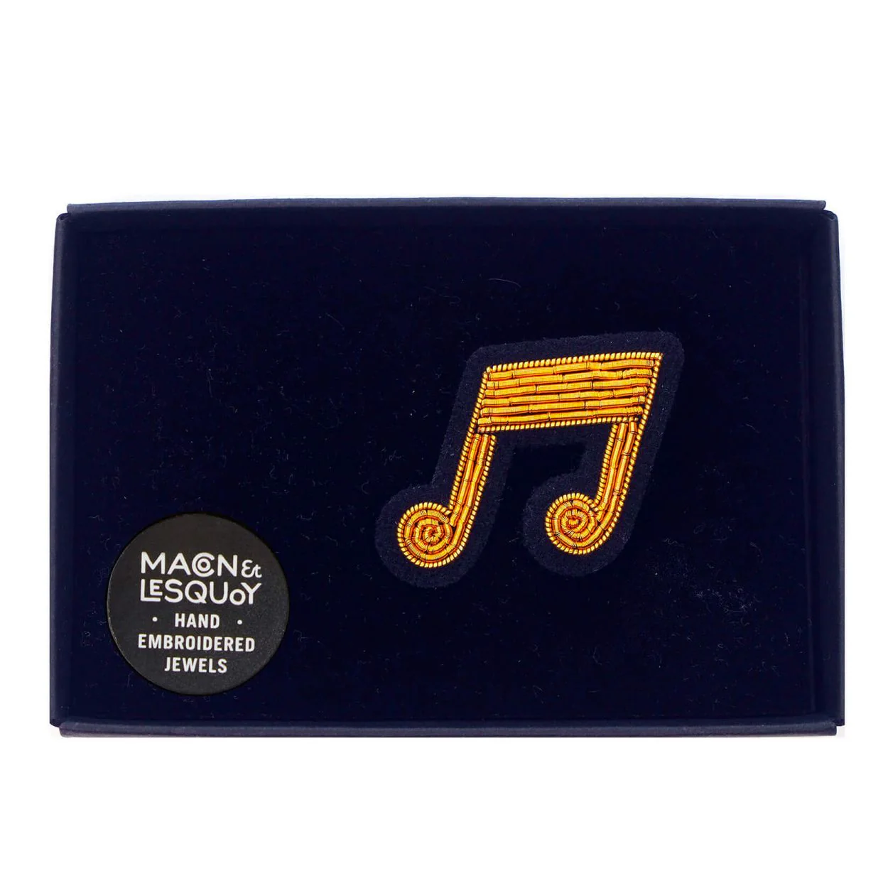 Double Note Embroidered Brooch - Image 3