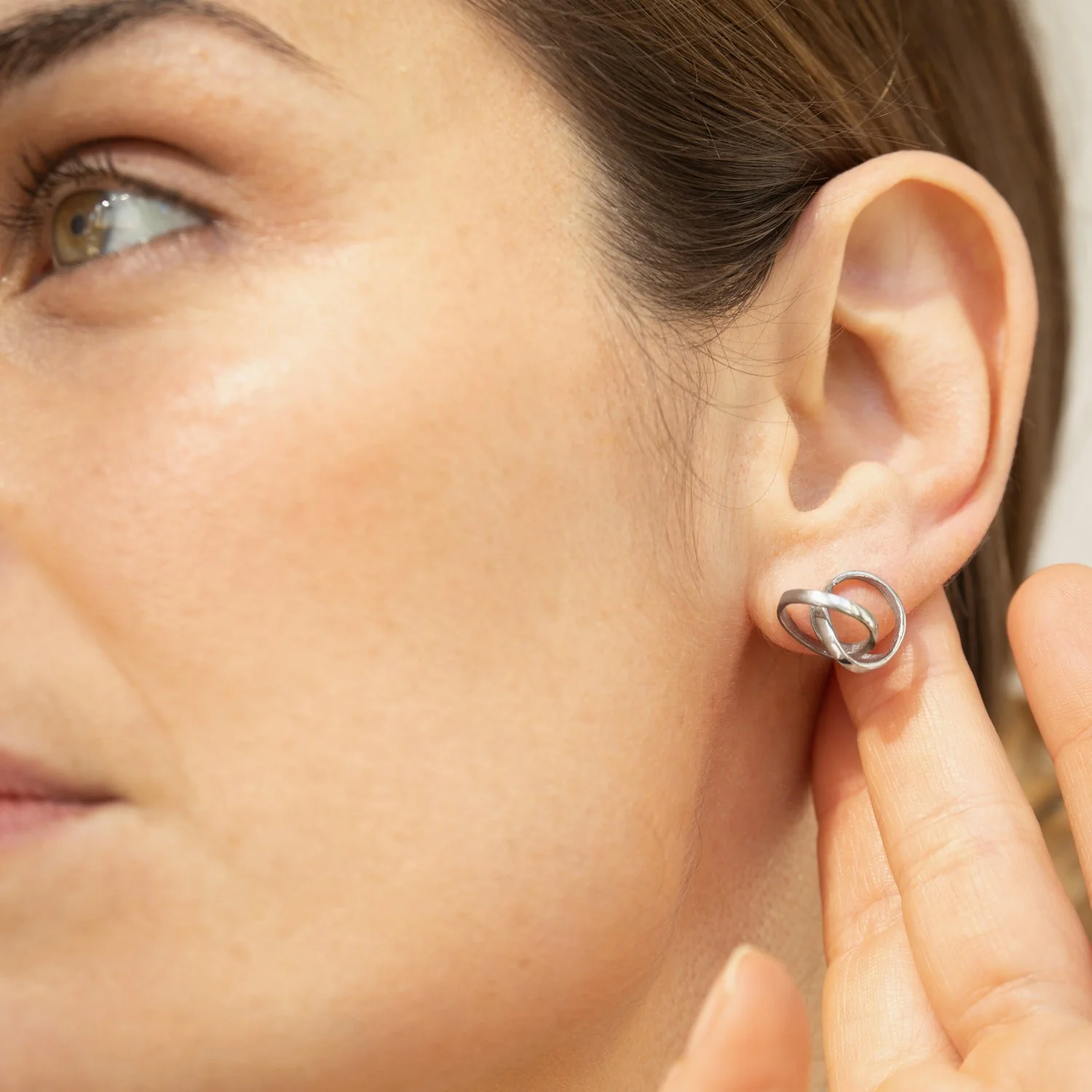 Embolic Silver Stud Earrings by Joidart - Image 2