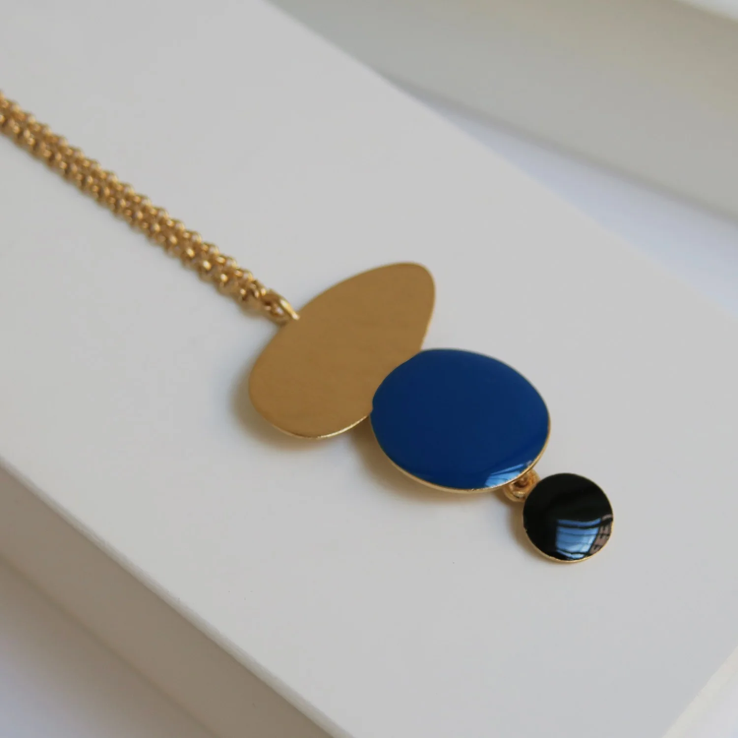 Gold Black Blue Miro Necklace by Joidart - Image 3
