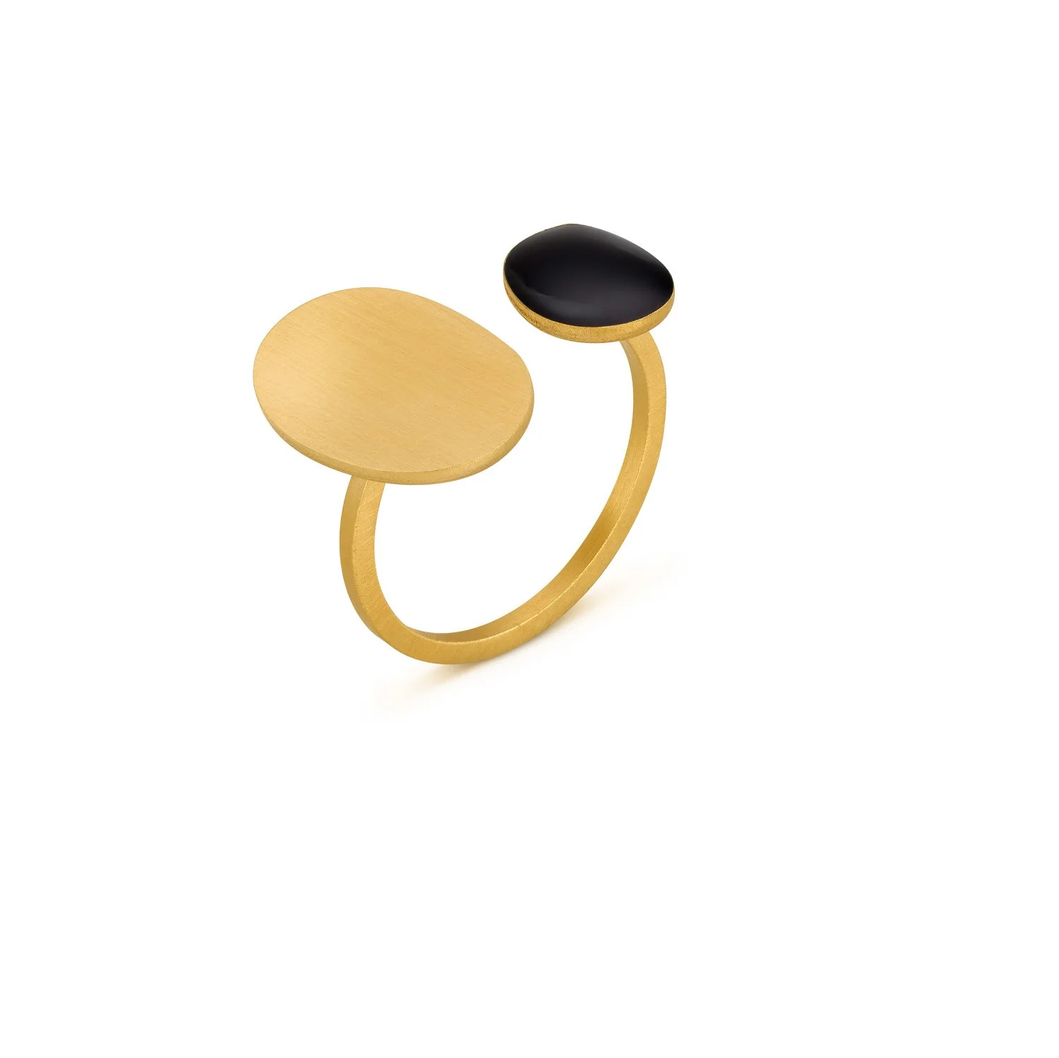 Gold Black Miro Ring by Joidart
