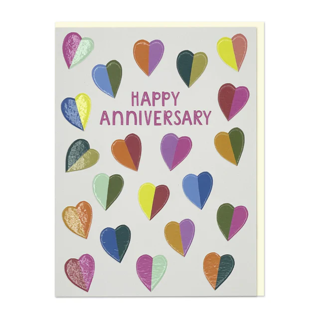 Happy Anniversary Hearts Mini Card