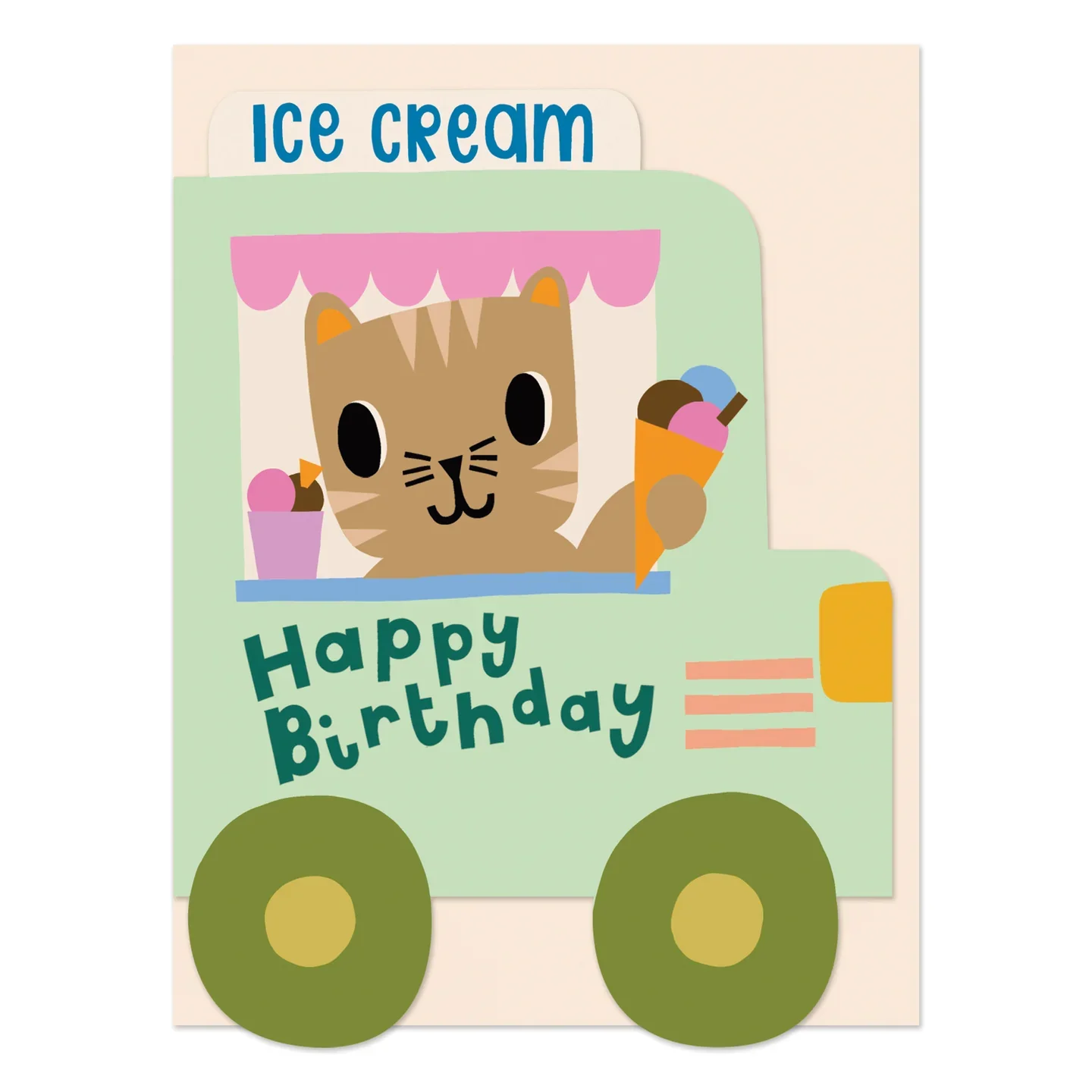 Happy Birthday Ice Cream Van Mini Card