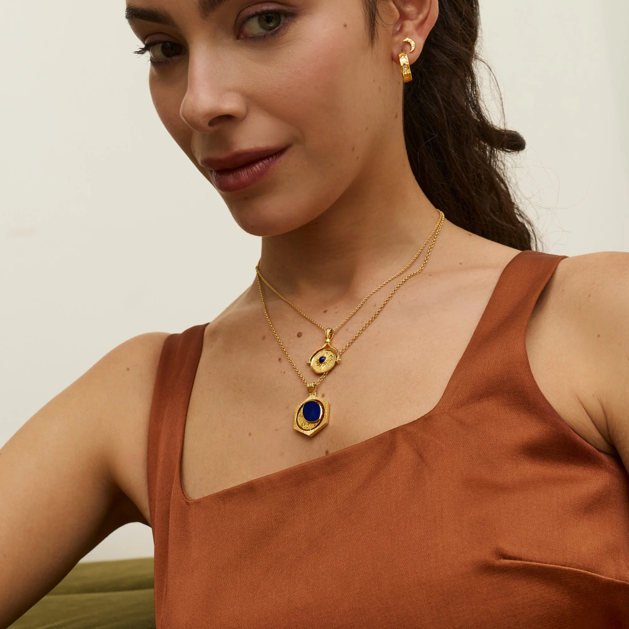 Lapis Moon Reversible Necklace by Ottoman Hands - Image 2