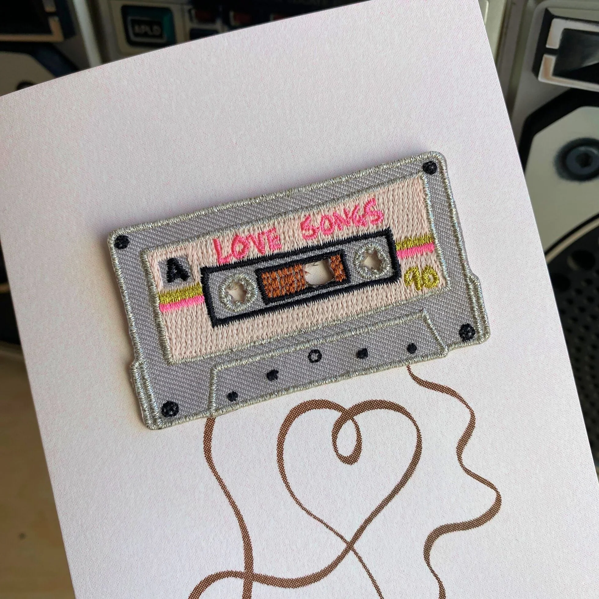 Love Songs Mix Tape Iron on Patch Card - Image 2
