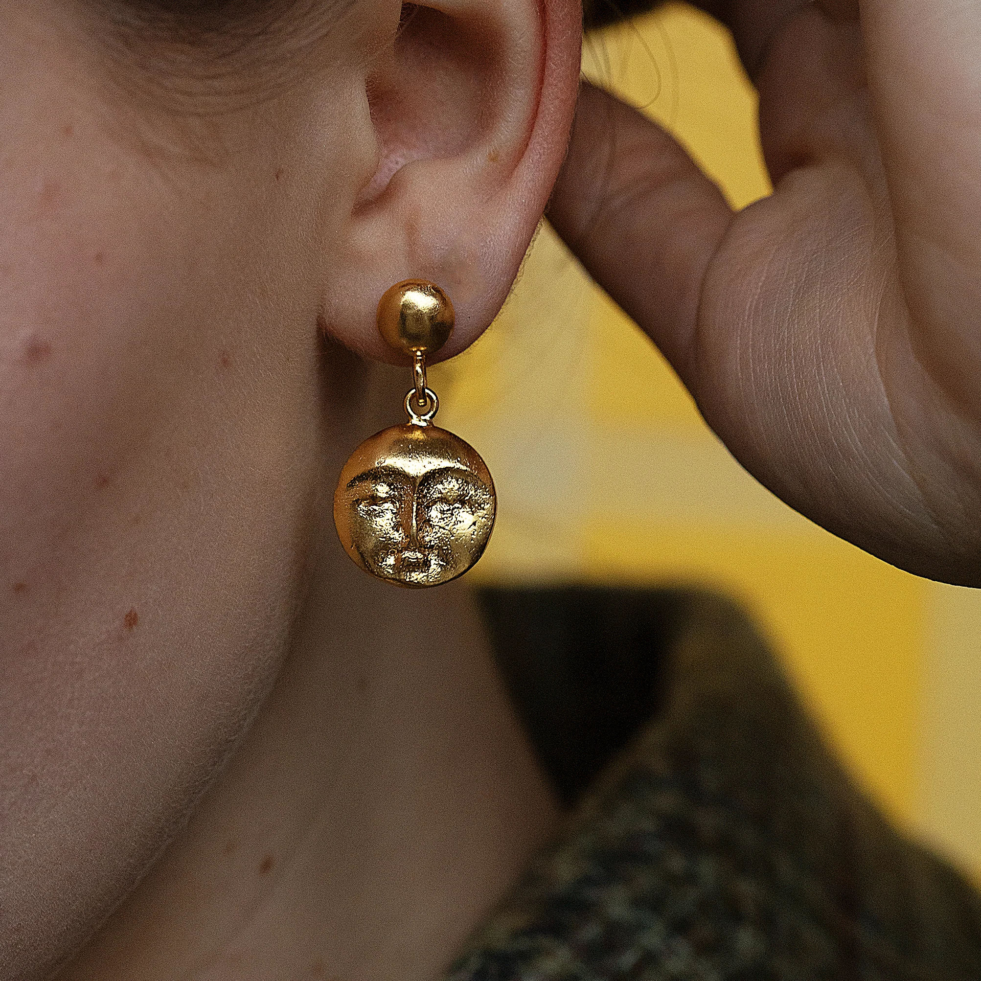 Moon Face Drop Earrings by Ottoman Hands - Image 3
