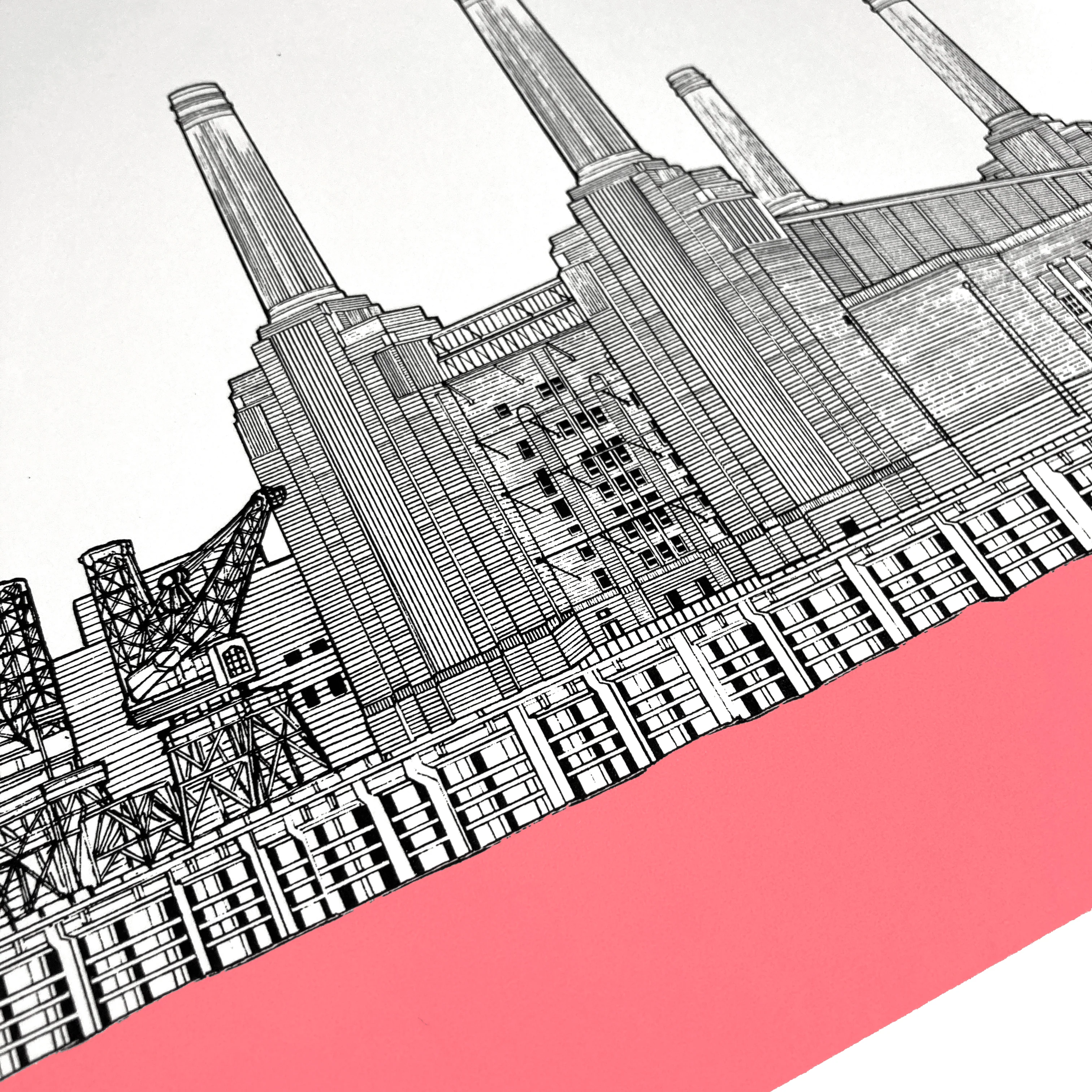 Pink Battersea Power Station Print - Image 6