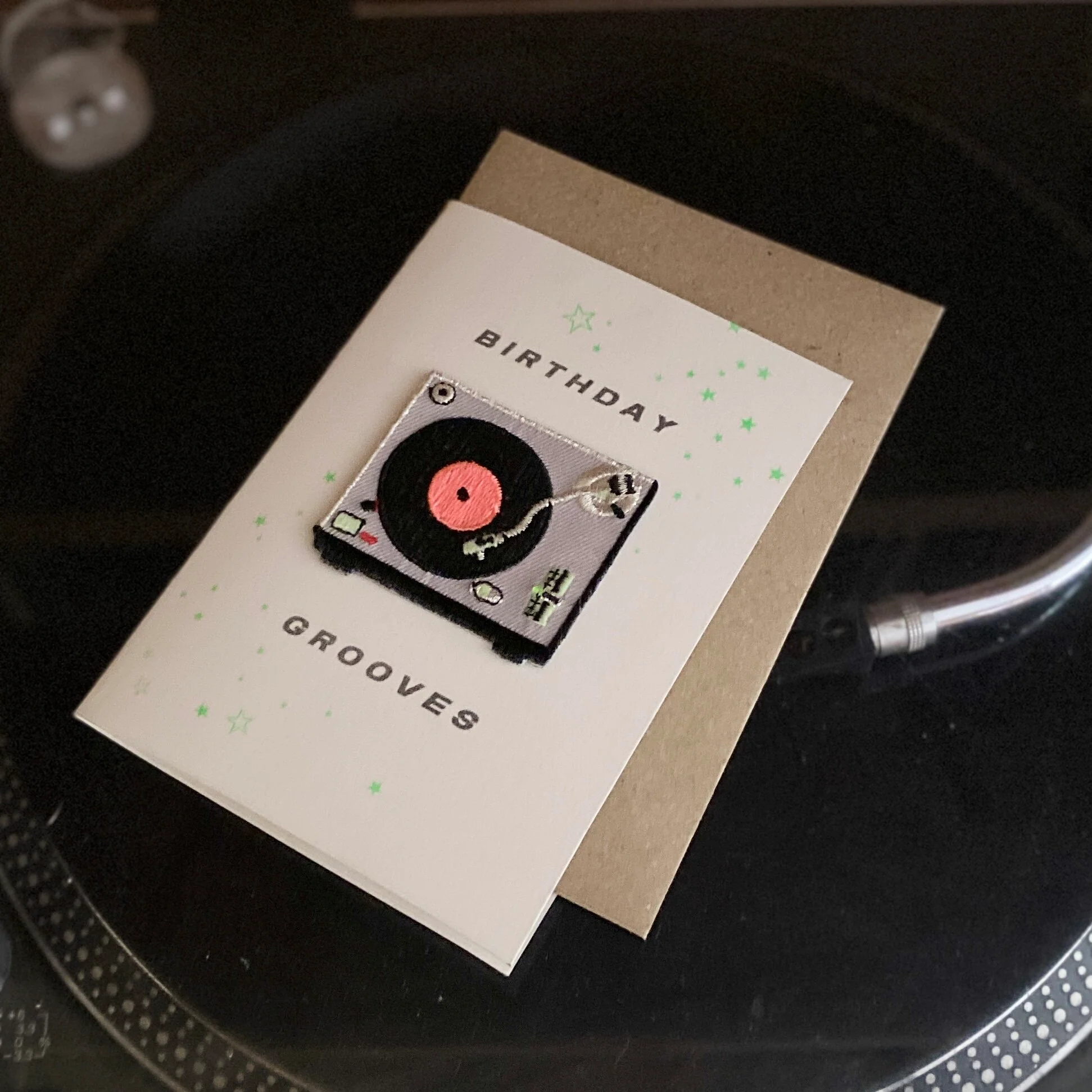 Record Player Iron on Patch Card - Image 2