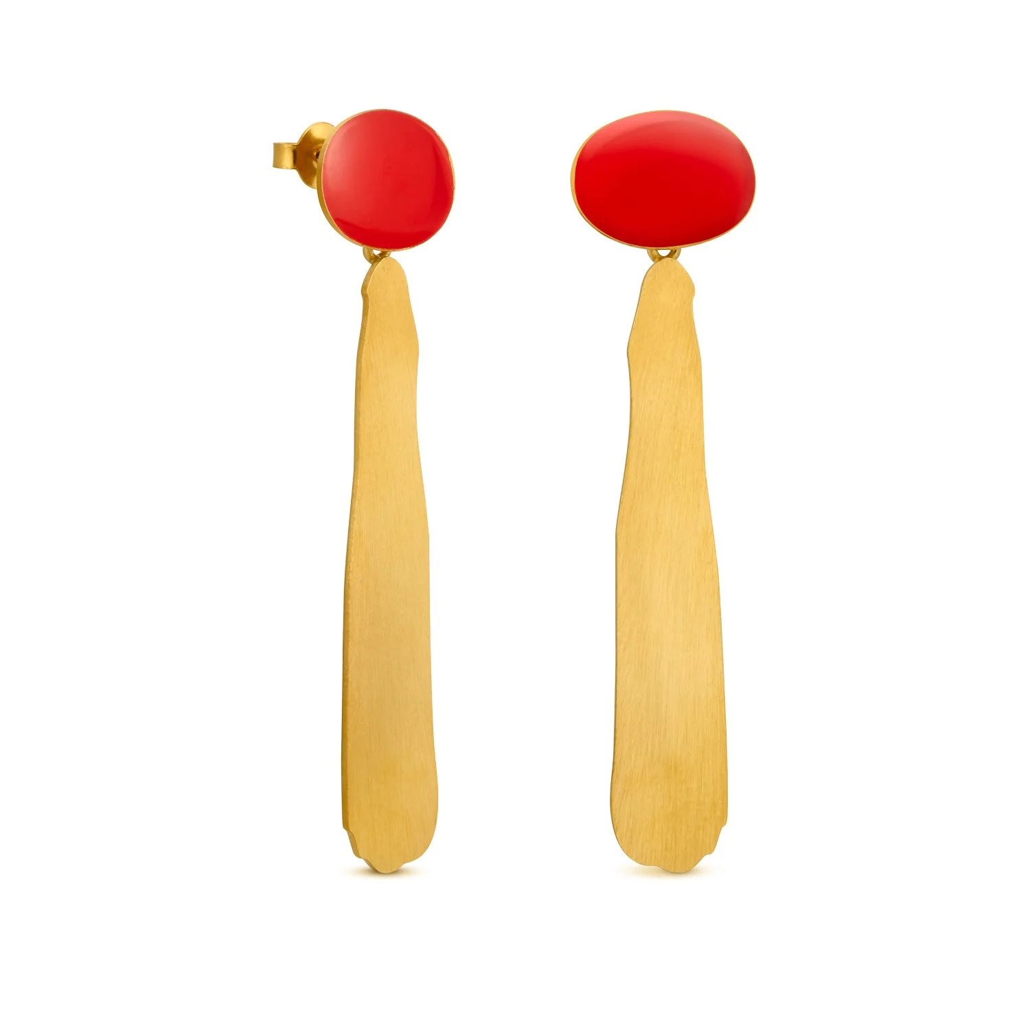 Red Miro Earrings by Joidart