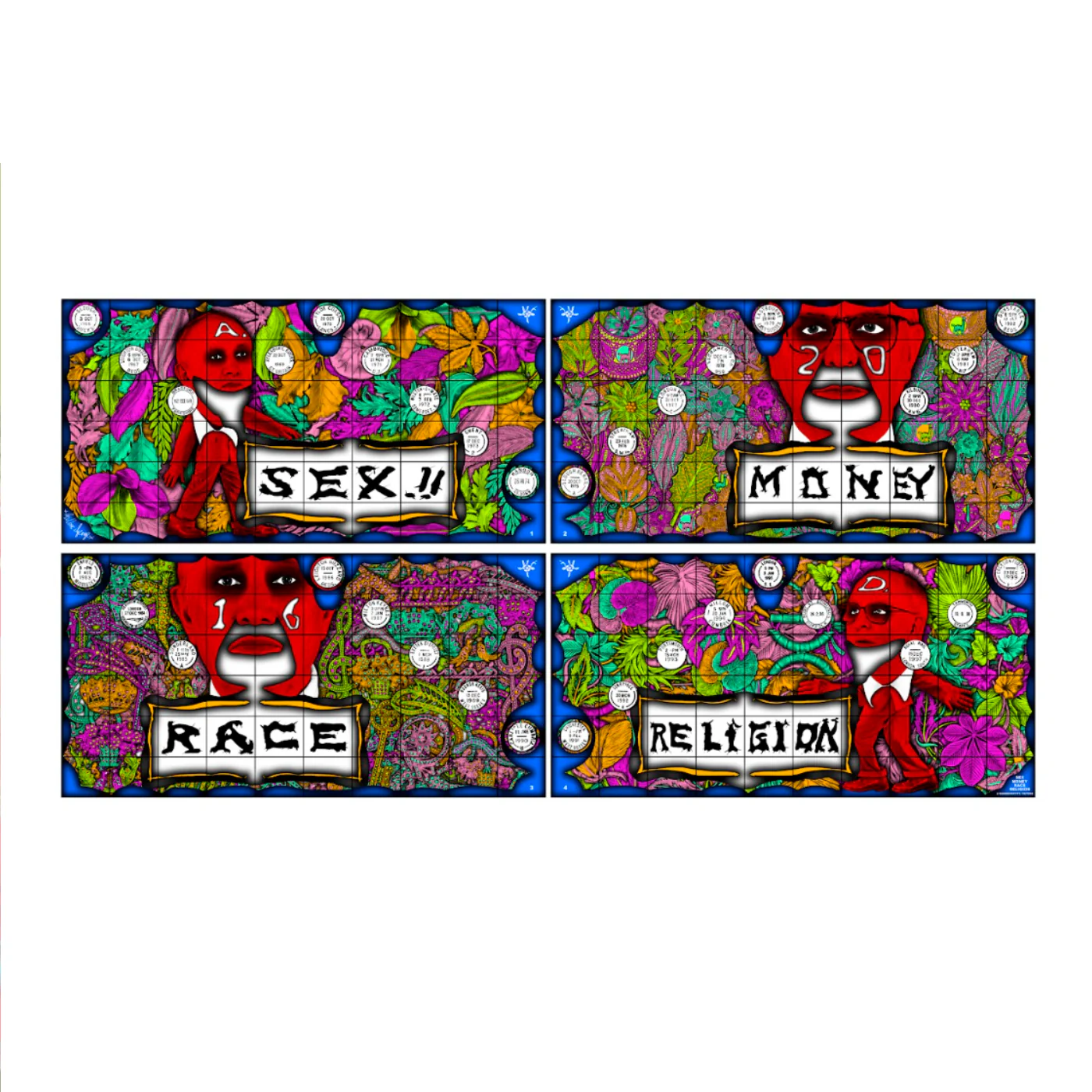 SEX MONEY RACE RELIGION - Gilbert & George Postcard Set