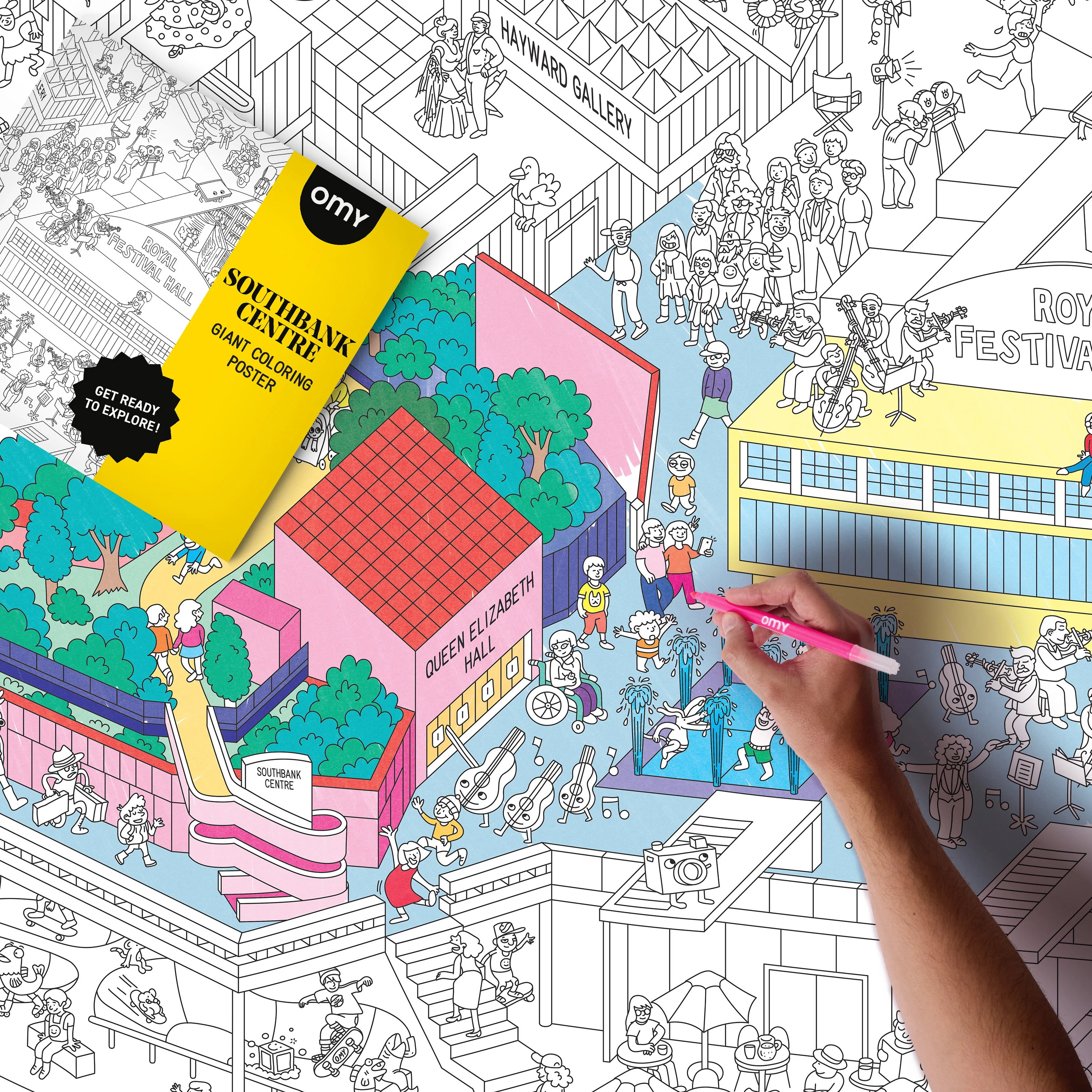 OMY Southbank Centre Colouring Poster - Image 2