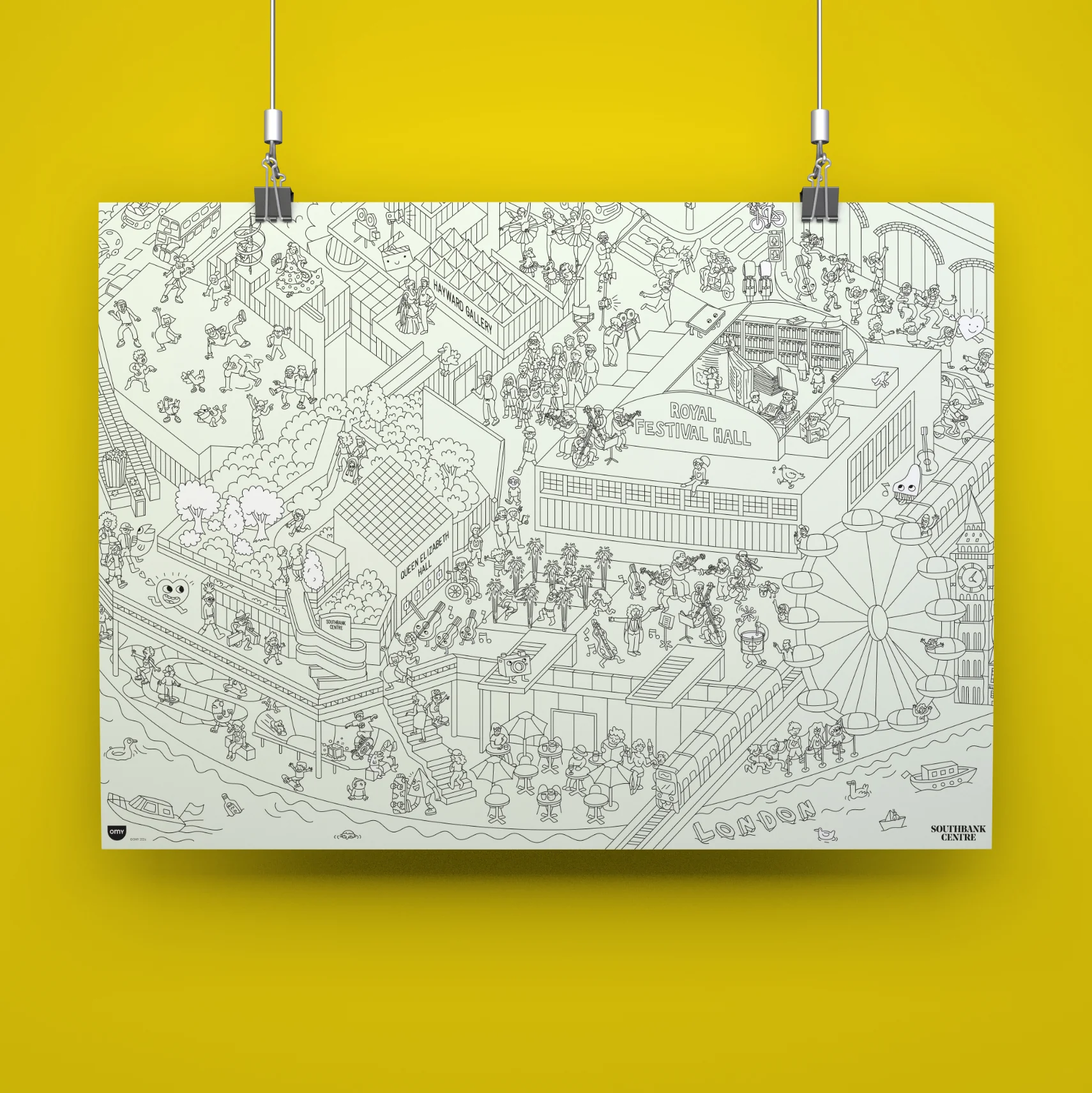 OMY Southbank Centre Colouring Poster - Image 3