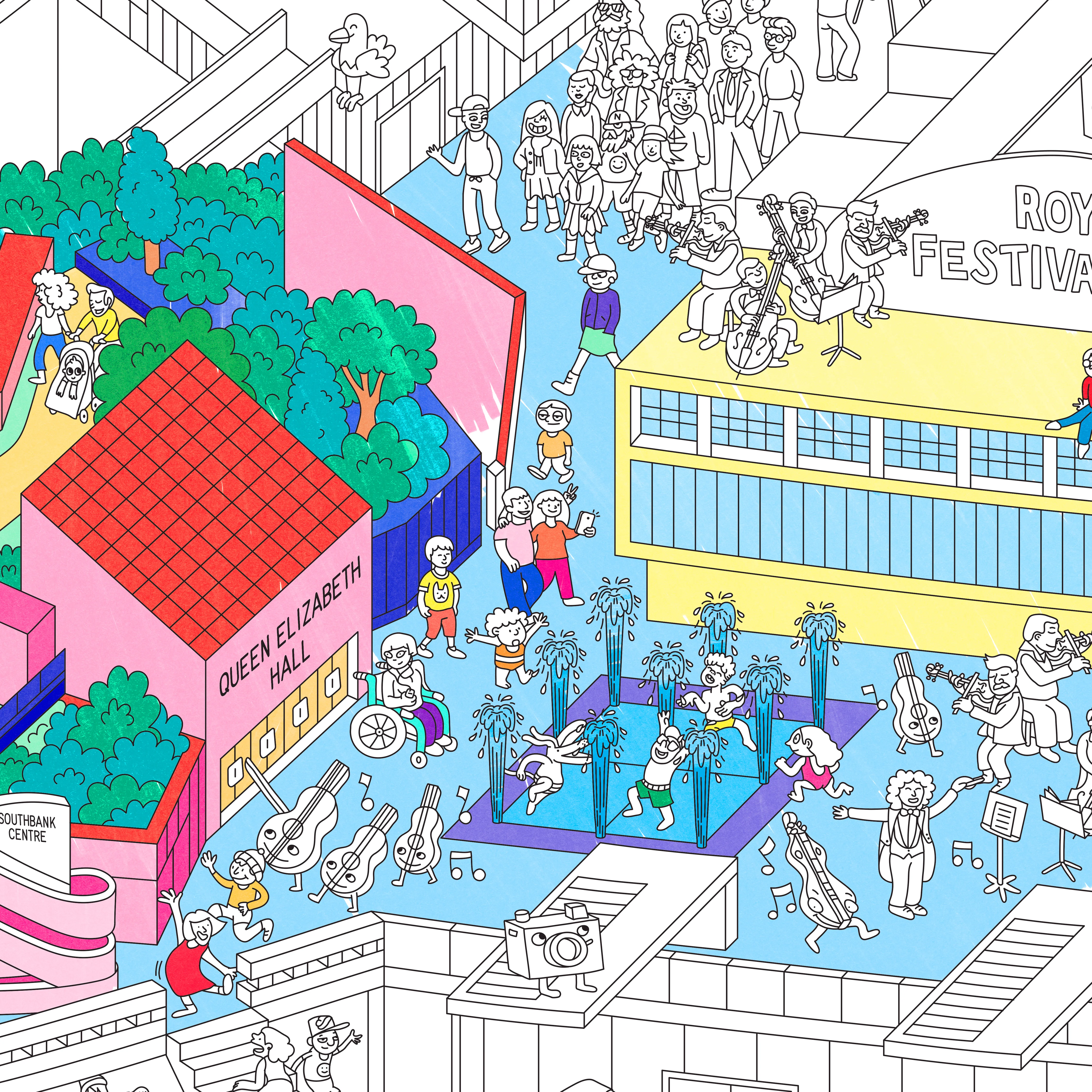 OMY Southbank Centre Colouring Poster - Image 4
