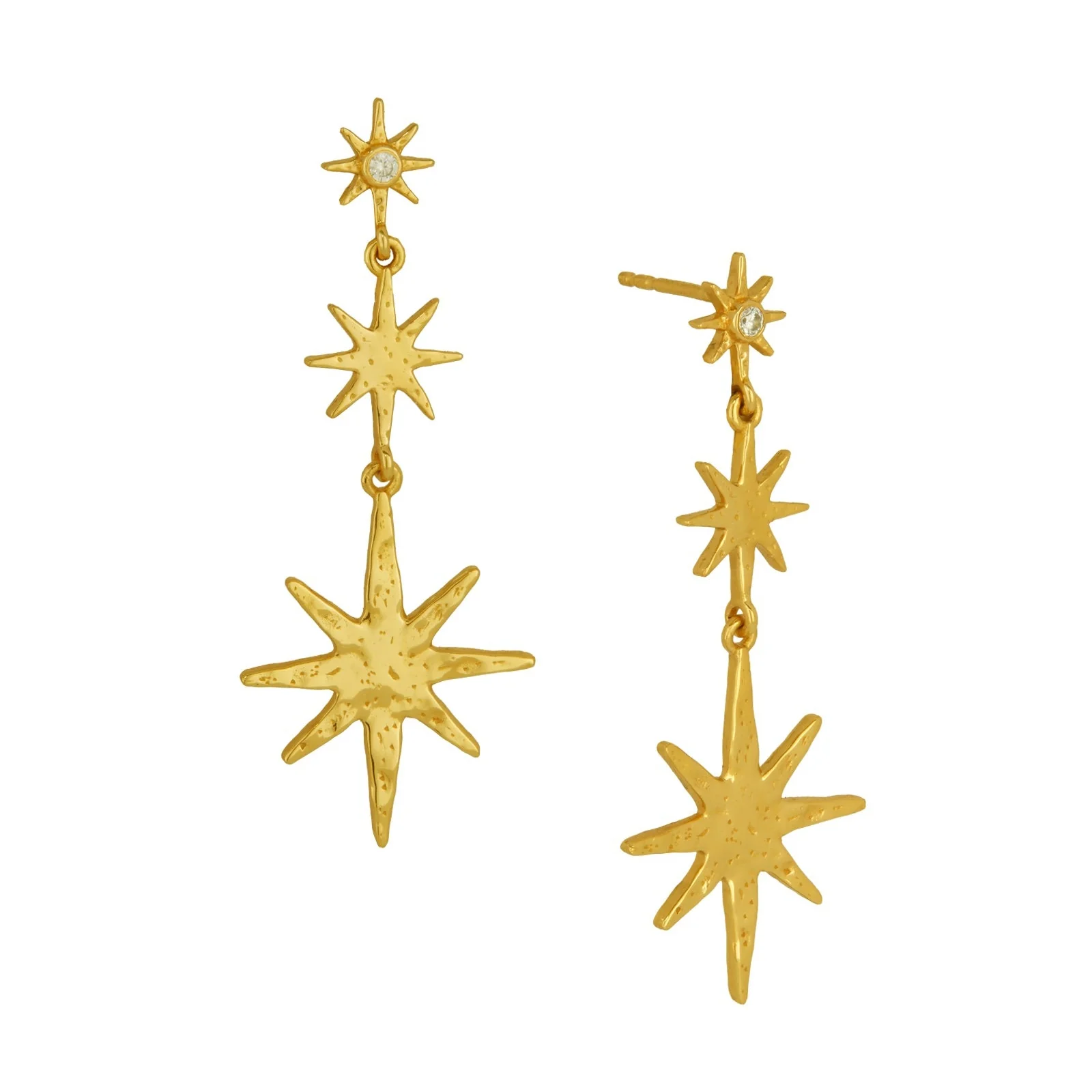 Triple Star Drop Earrings by Ottoman Hands