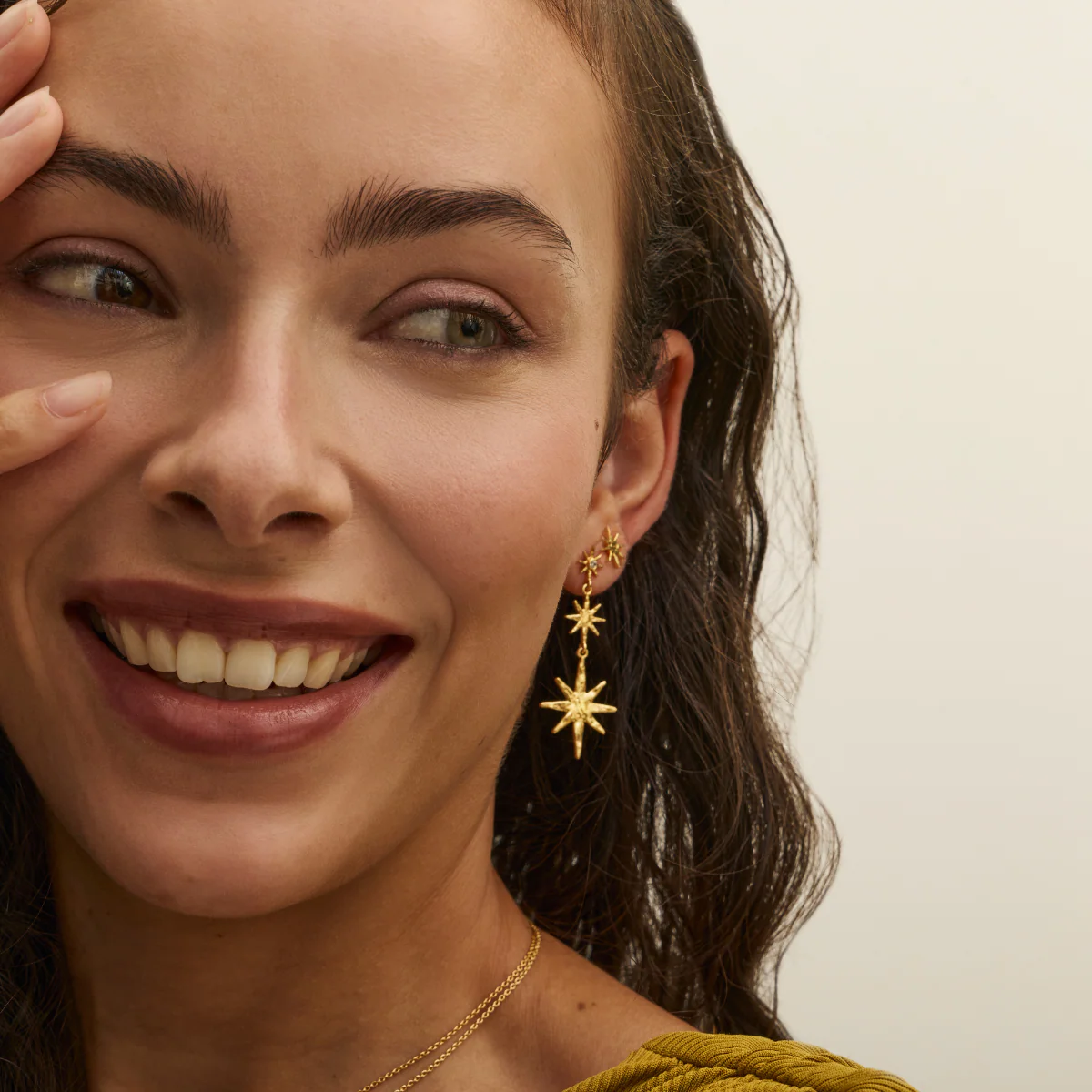 Triple Star Drop Earrings by Ottoman Hands - Image 2