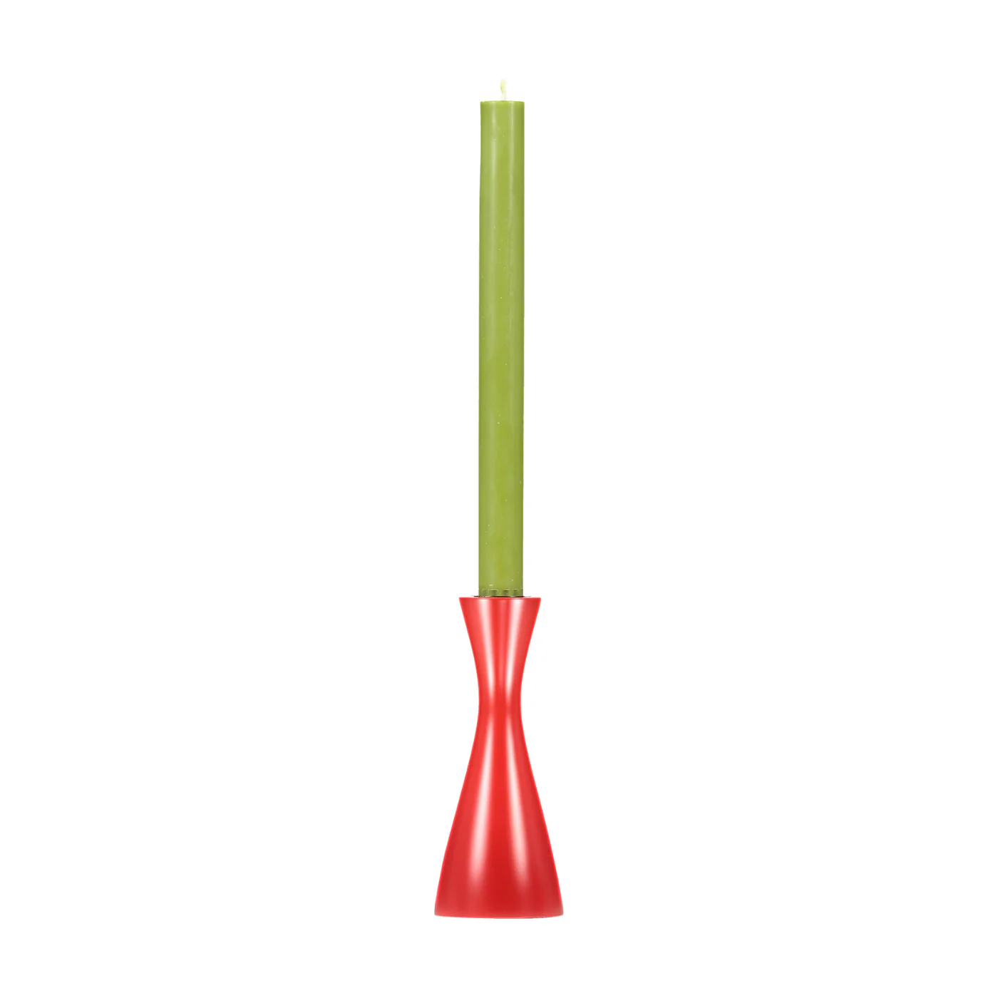 Turned Red Candle Holder