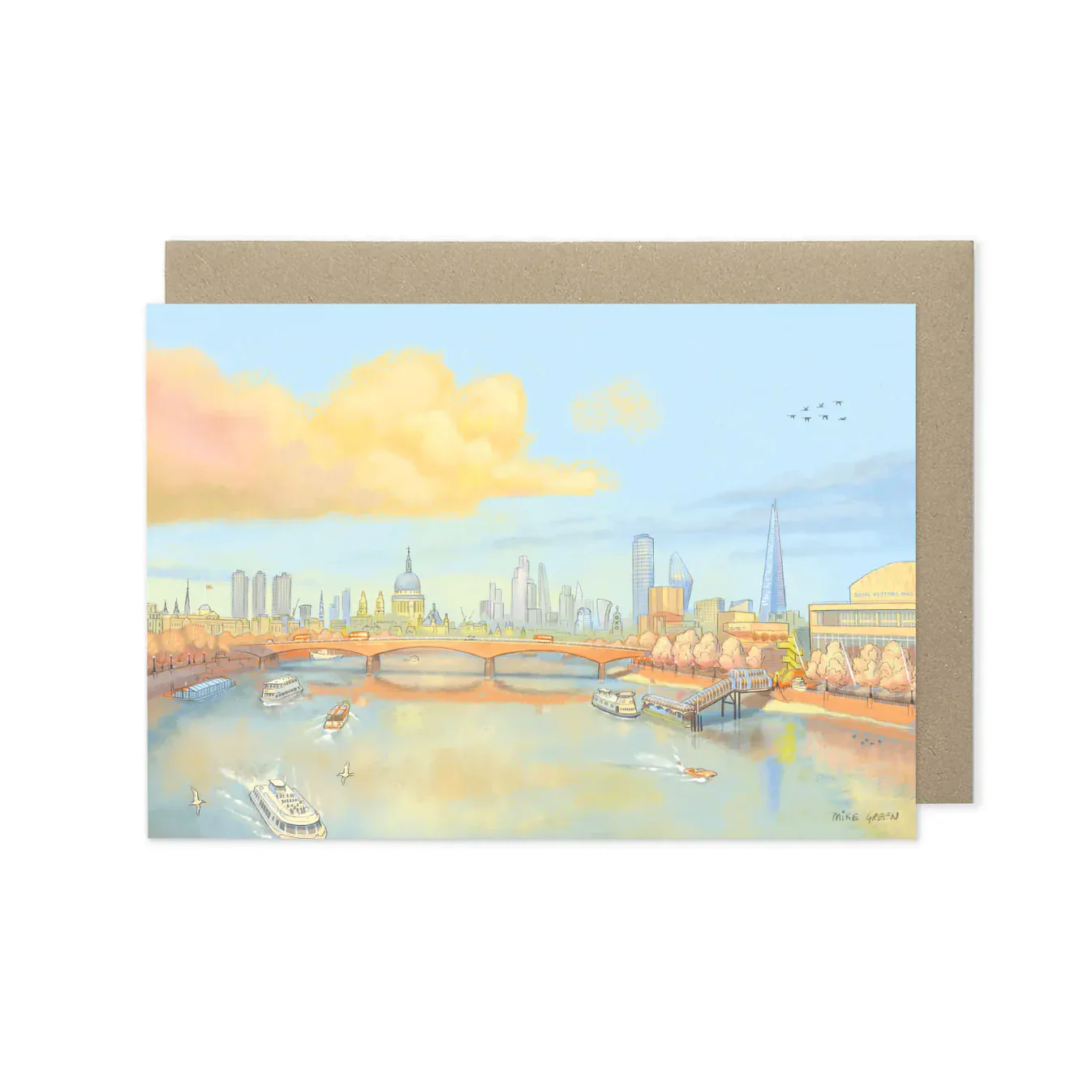 View East from the Golden Jubilee Bridge London Greetings Card