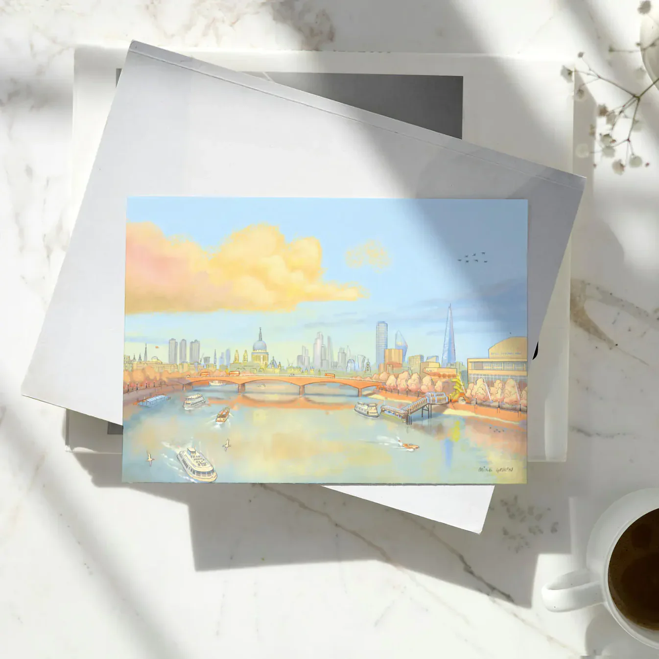 View East from the Golden Jubilee Bridge London Greetings Card - Image 2